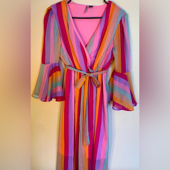 Multicolor Stripe Flowy Dress - Picture 3 of 6